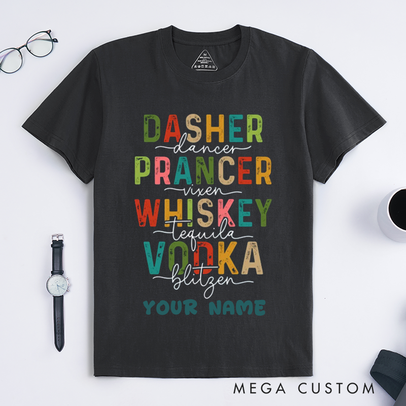 Personalized Funny Alcohol Dance T-Shirts Unique Whiskey Vodka Tequila Drinking Gift for Men and Women Custom Name Dance Tee