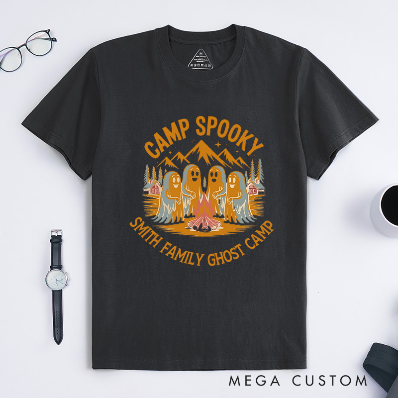 Personalized Camp Spooky T-Shirt Ghostly Adventures T-Shirt Halloween Gift for Outdoor Camping
