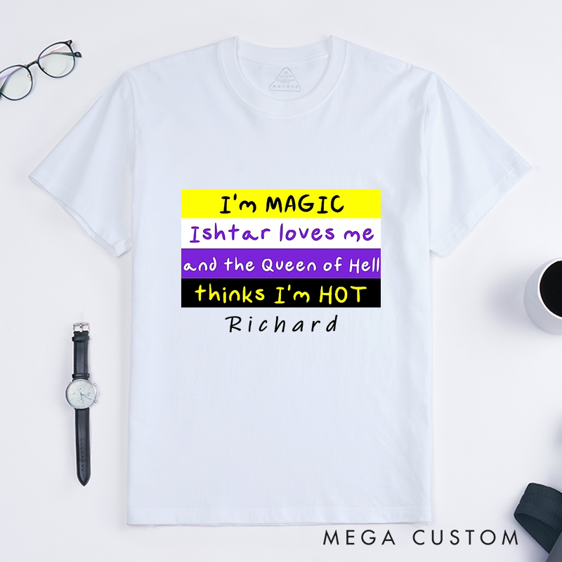 Personalized Magic Queen of Hell T-Shirts Graphic Tee Unique Hot Gift for Men and Women Funny Classic Unisex Top Birthday Present