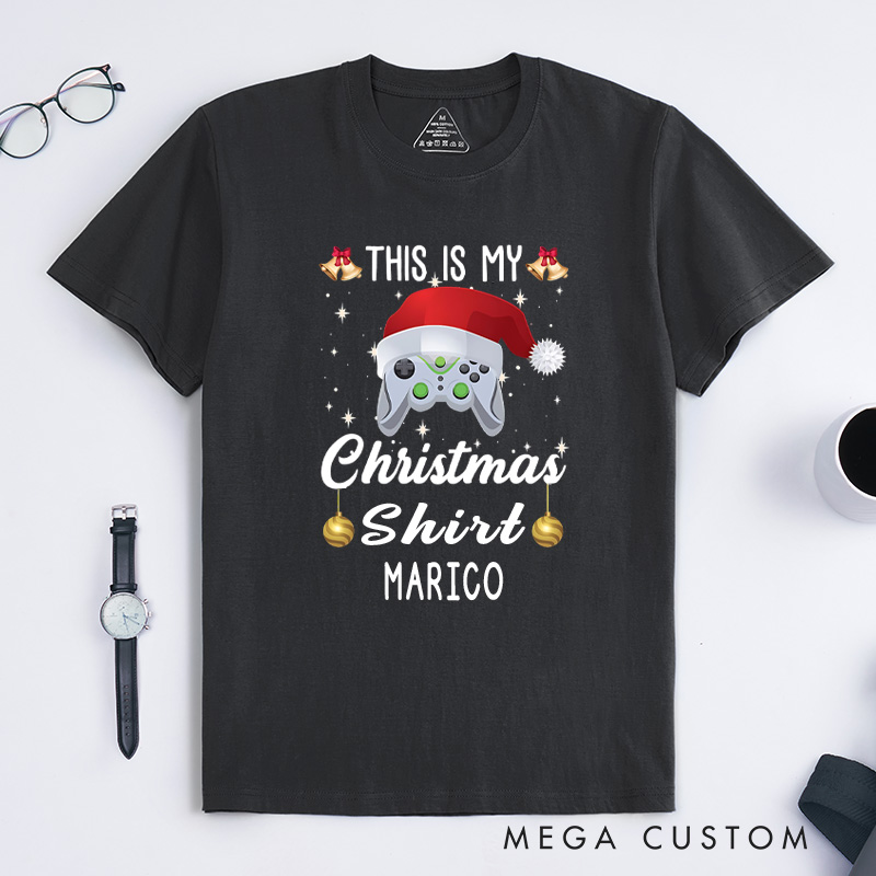 Personalized This Is My Christmas T-Shirt Gamers T-Shirt Christmas Gift for Geek Nerd