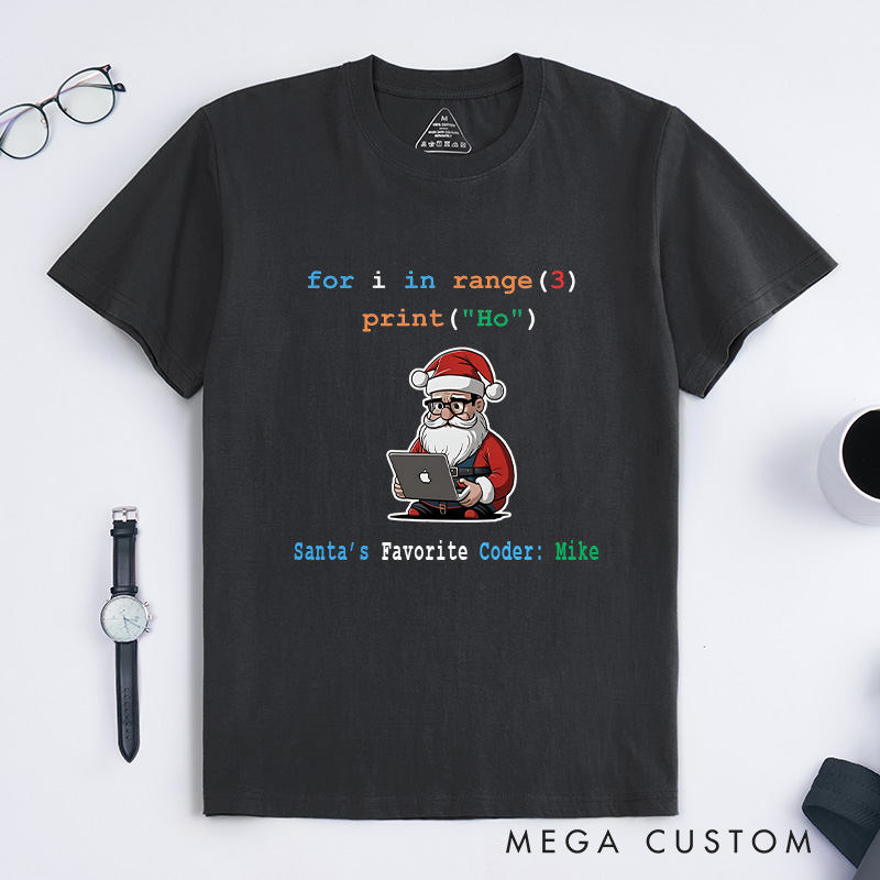 Personalized Code like Santa Christmas T-Shirt Programmer Computer Technology Lover Shirt Christmas Gift for Geek Nerd