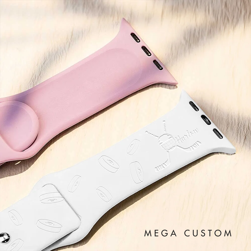Personalized Hockey-Themed Watch Band with Custom Engraving