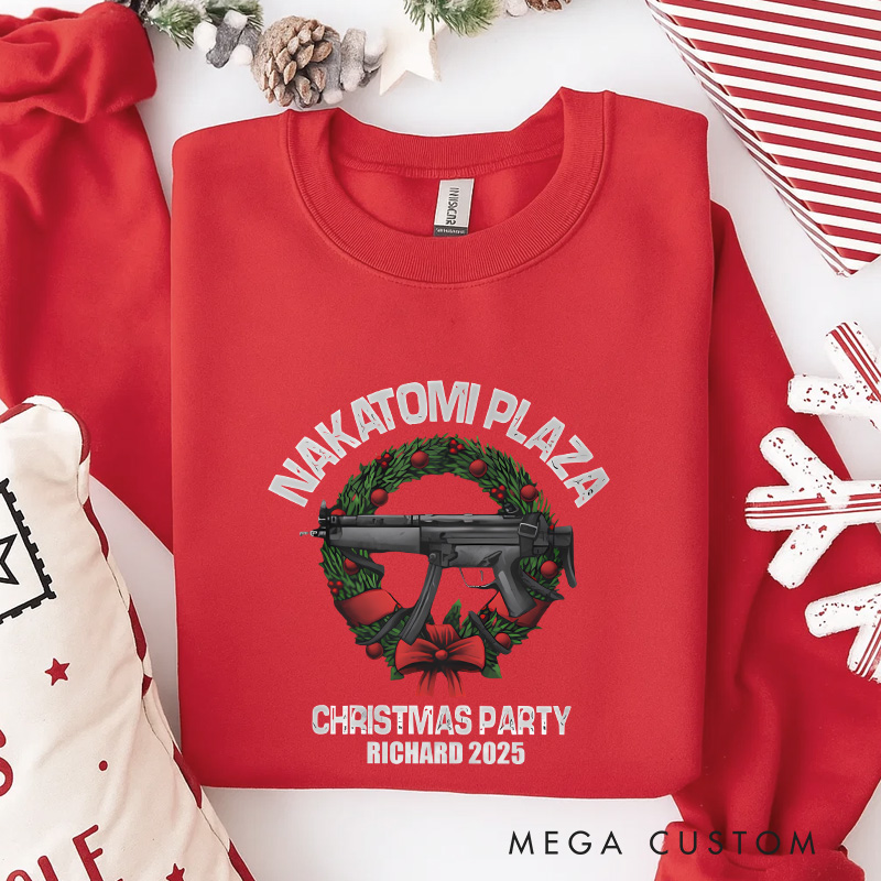 Personalized Gun Christmas Party Funny Movie Sweatshirt Holiday Crewneck Christmas Gift