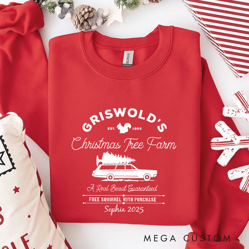 Personalized Christmas Tree Farm Classic Sweatshirt Christmas Film Crewneck Movie Holiday Shirt