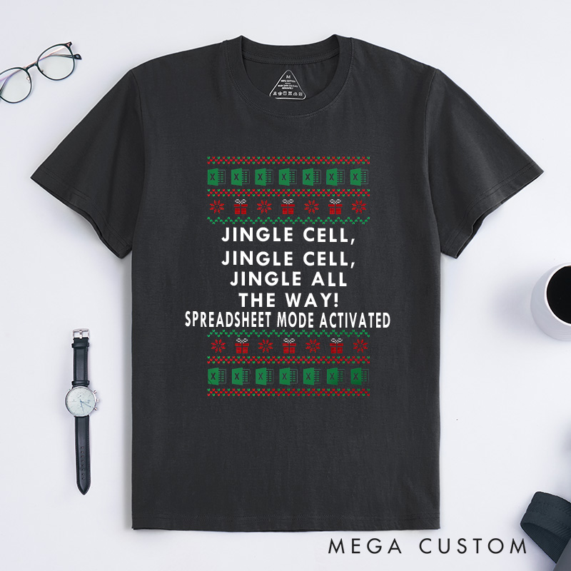 Personalized Jingle Cells Christmas T-Shirt Office Workers Data Enthusiasts Shirt Christmas Gift for Geek Nerd