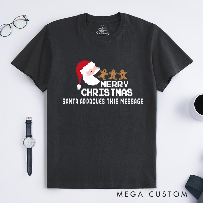 Personalized Merry Christmas with Gingerbread Cheer T-Shirt Christmas Gift for Geek Nerd