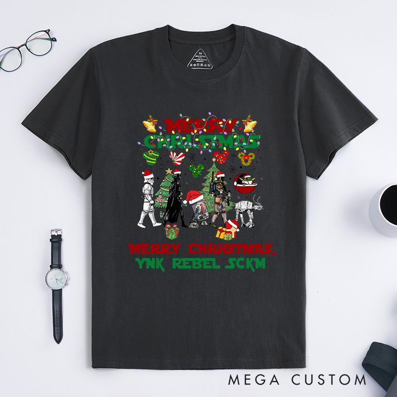 Personalized Galactic Christmas T-Shirt Science Fiction Enthusiasts Christmas Gift for Geek Nerd