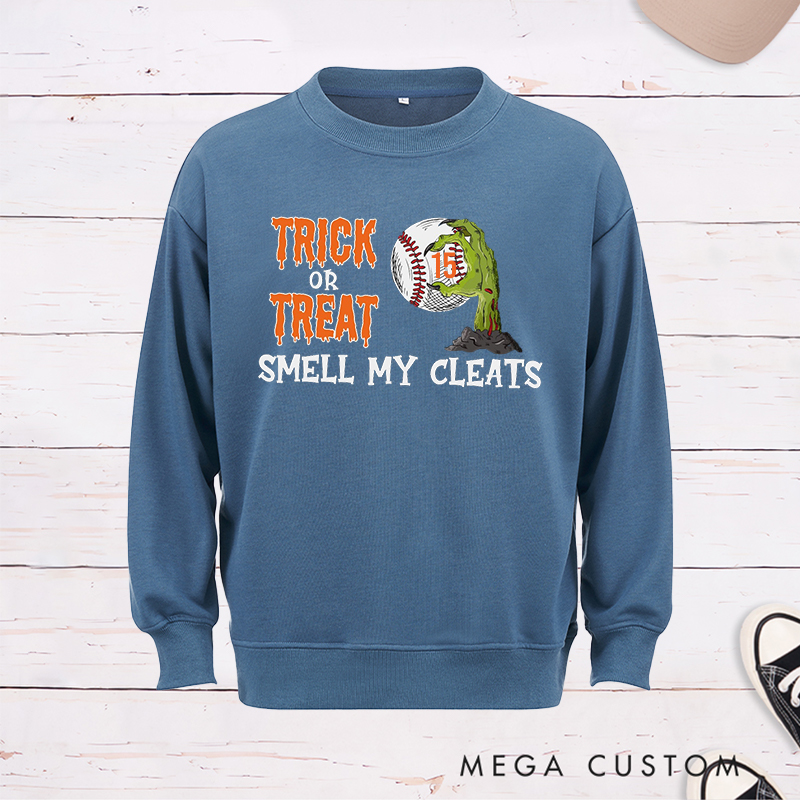 Personalized Trick or Treat Baseball Sweatshirt with Custom Text   