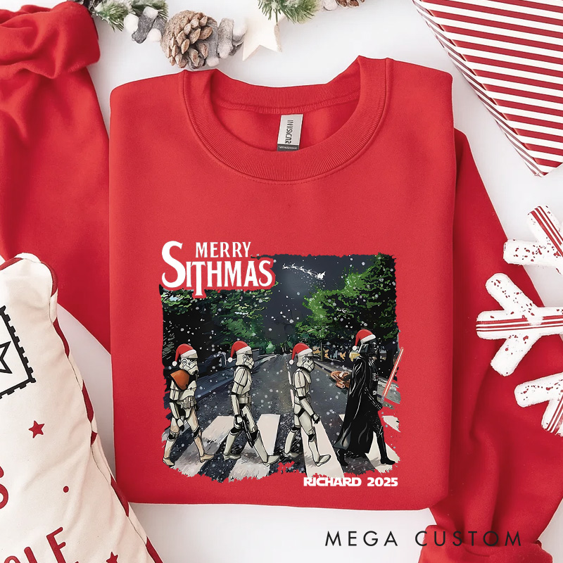 Personalized the Sithmas Christmas Classic Sweatshirt Galaxy War Film Crewneck Movie Holiday Shirt