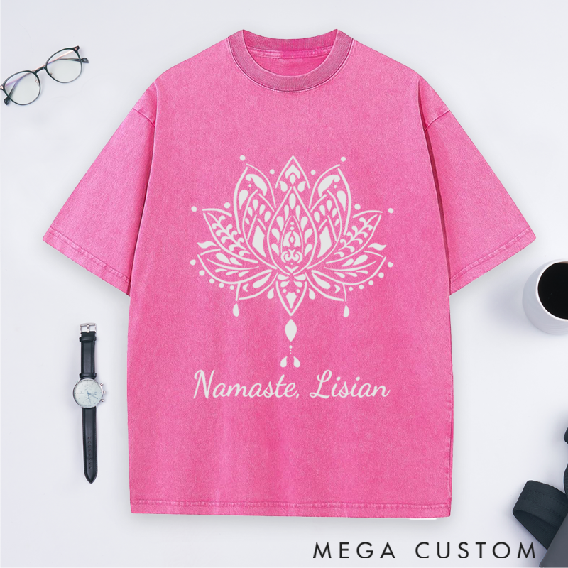 Personalized Namaste T-Shirt with Elegant Lotus Design Perfect Gift for Yoga Lover and Daily Wear