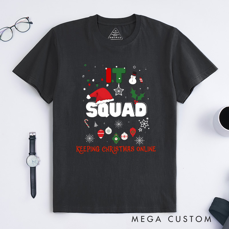 Personalized It Squad Christmas T-Shirt Tech Teams Shirt Computer Technology Lovers Shirt Christmas Gift for Geek Nerd