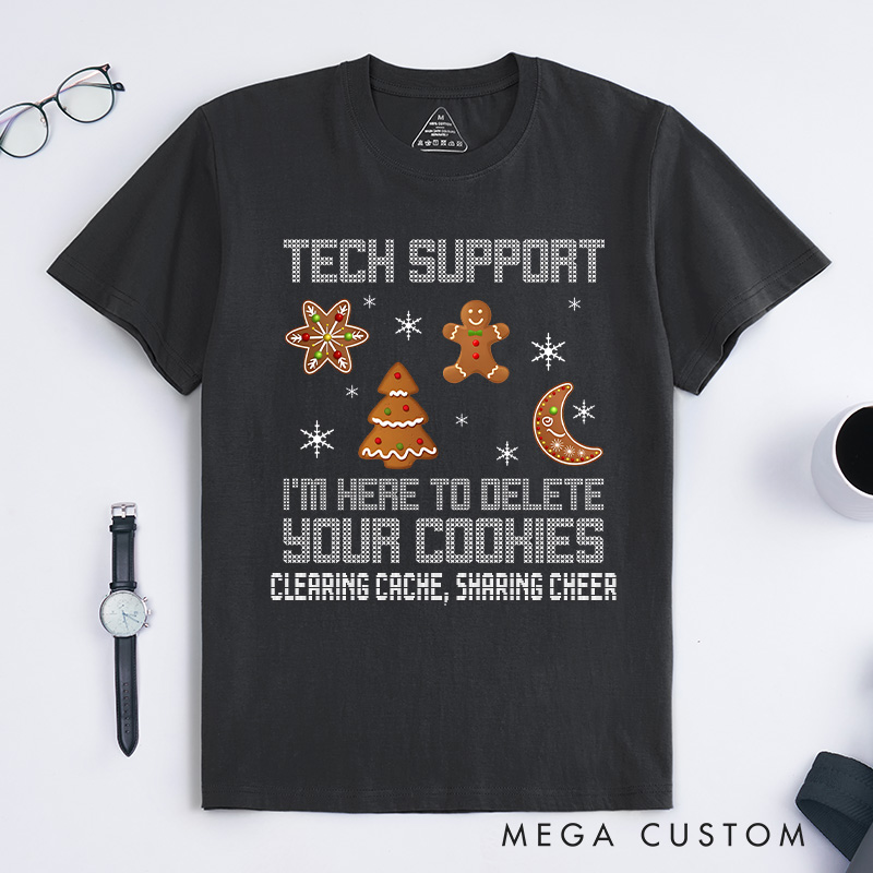 Personalized Funny Christmas Tech Support T-Shirt Computer Programmer Lovers Shirt Christmas Gift for Geek