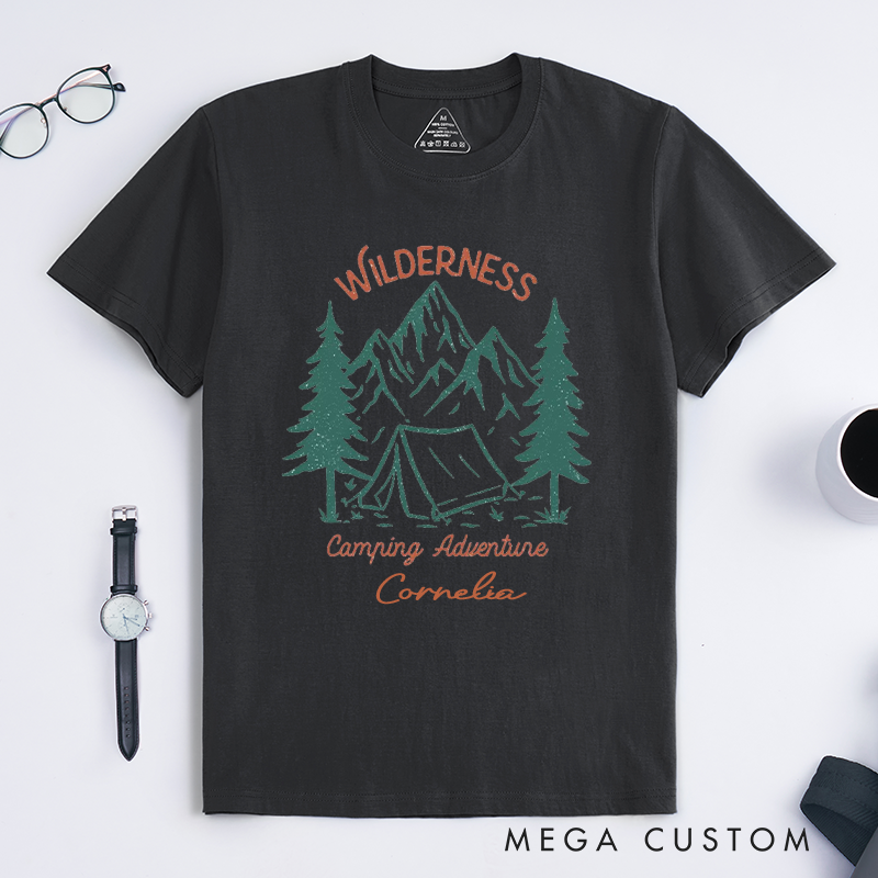 Personalized Wilderness Camping Adventure T-Shirt Into the Great Outdoors Shirt Gift for Travel Hiking Lovers 