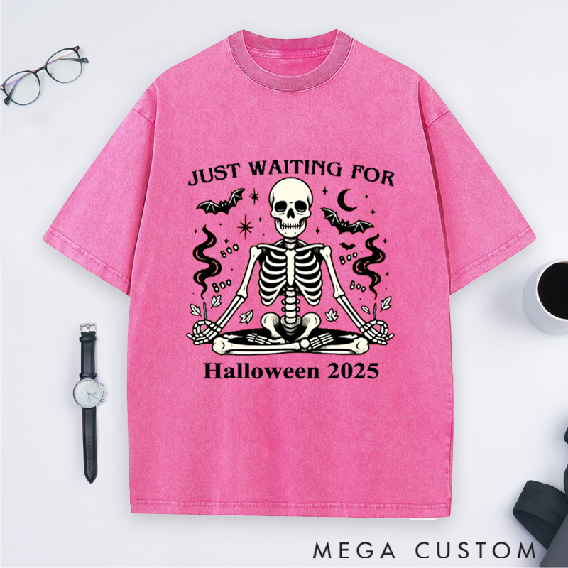 Personalized Funny Halloween Yoga T-Shirt with Skeleton Meditation Design Perfect Gift for Yoga Lover and Halloween