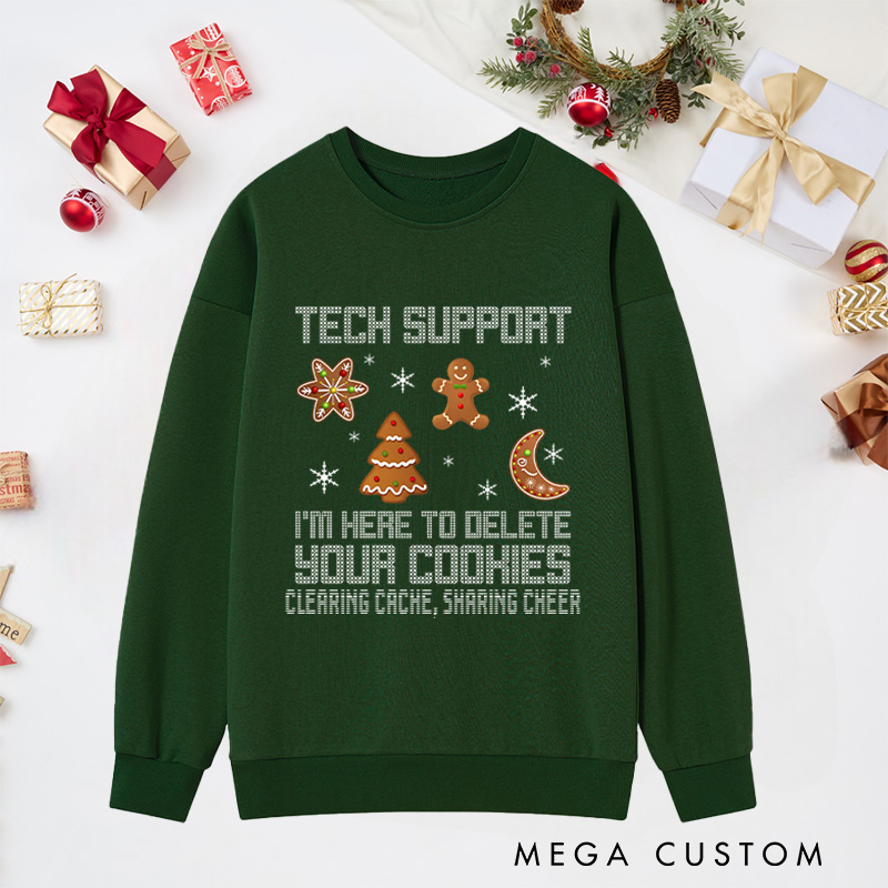 Personalized Funny Christmas Tech Support Classic Sweatshirts Computer Programmer Lovers Sweatshirts Christmas Gift for Geek