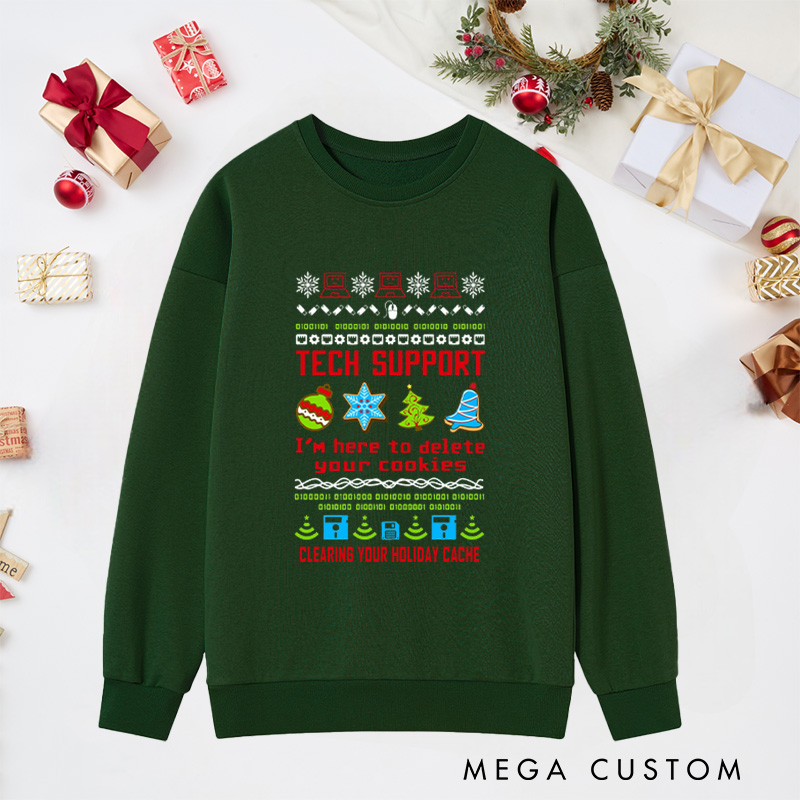 Personalized Tech Support Christmas Classic Sweatshirts Programmer Computer Technology Lovers Sweatshirts Christmas Gift for Geek 