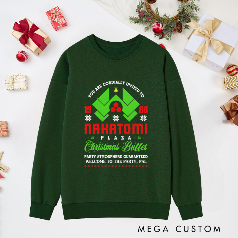 Personalized Christmas Buffet Classic Sweatshirts Retro Movie Enthusiasts Sweatshirts Christmas Gift for Geek