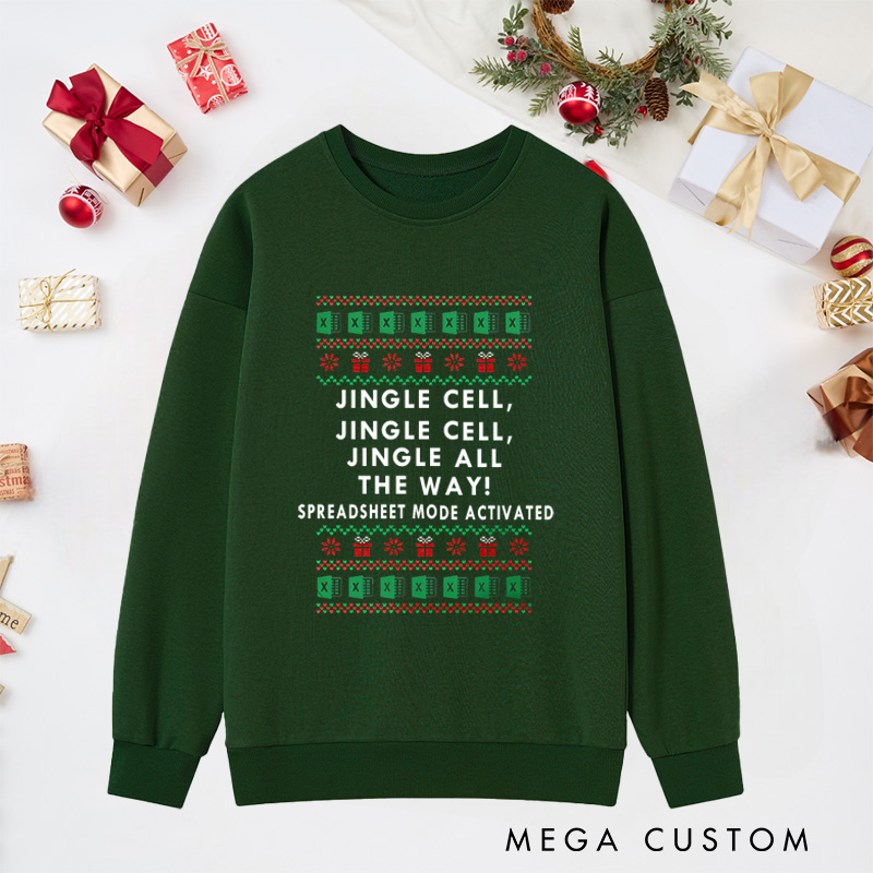 Personalized Jingle Cells Christmas Classic Sweatshirts Office Workers Data Enthusiasts Sweatshirts Christmas Gift for Geek 