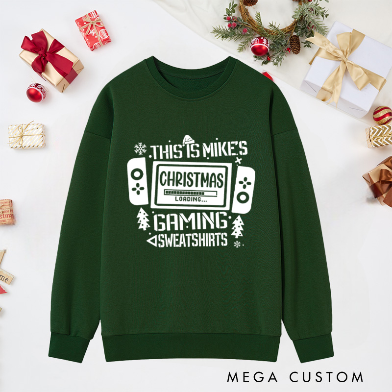 Personalized Christmas Gaming Classic Sweatshirts Game Enthusiasts Sweatshirts Christmas Gift for Geek Nerd