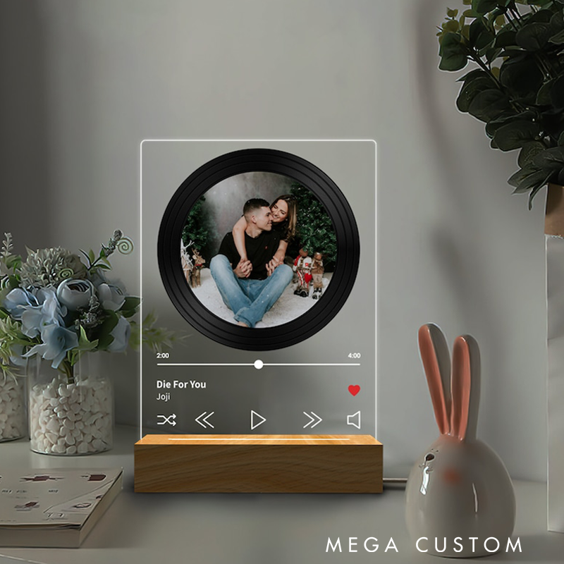 Personalized Song Plaque Night Light Custom Night Light Gifts Acrylic Music Plaque