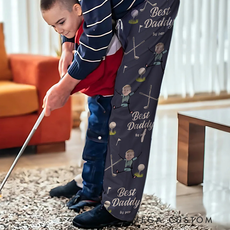 Personalized Best Mom and Dad Golf Pajama Pants with Custom Character Design  