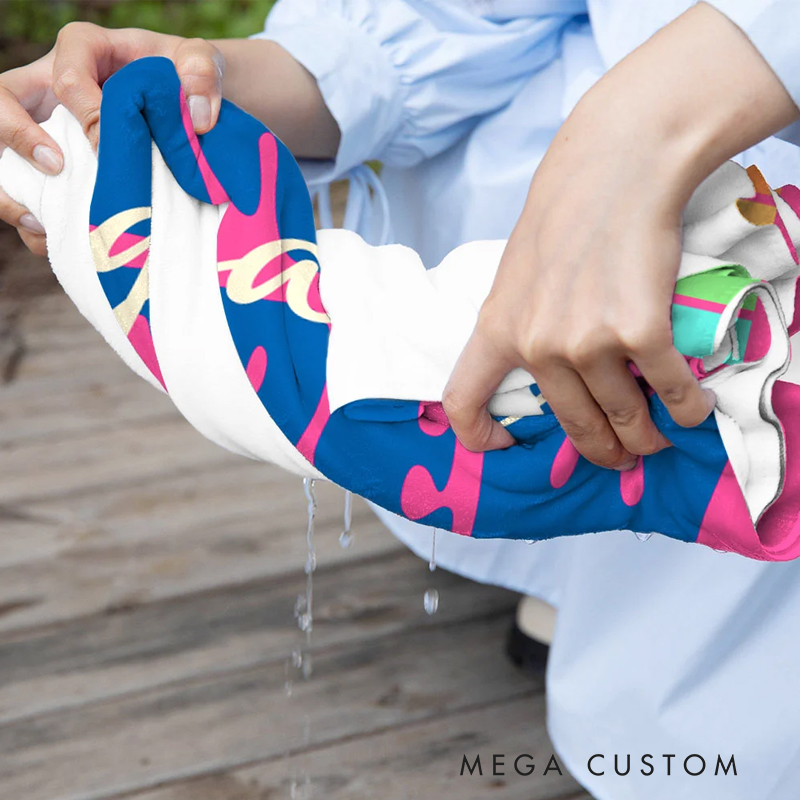 Personalized Cousin Crew Beach Towel with Name Vacation Gift for Traveling Lovers Multicolor Stripe Design Beach Towel for Kids