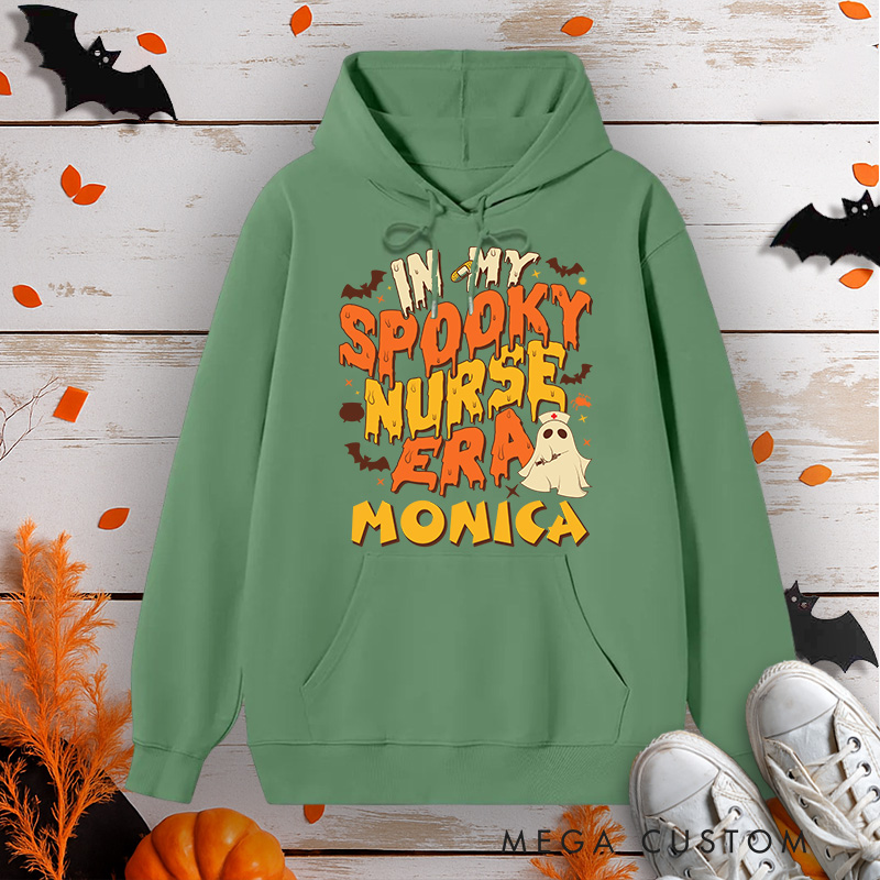 Personalized Hoodies for Nurse Customized In My Spooky Nurse Era Design Hoodies Halloween Nurse Hoodie