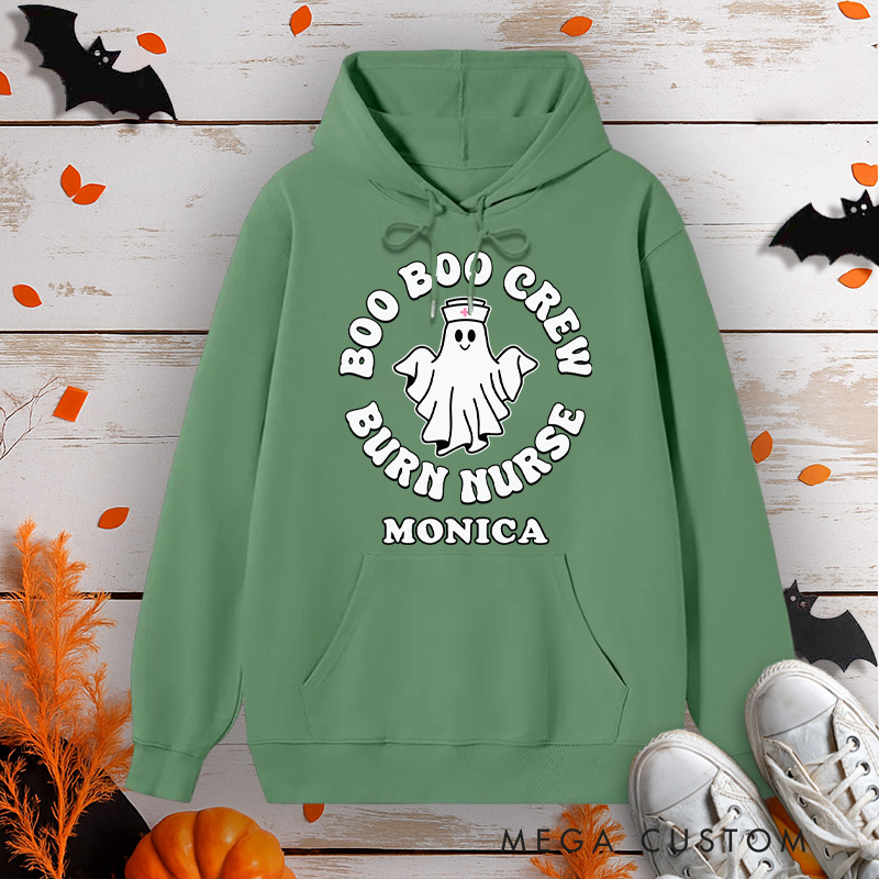 Personalized Hoodies for Nurse Customized Boo Boo Crew Burn Nurse Design Hoodies Halloween Nurse Hoodie