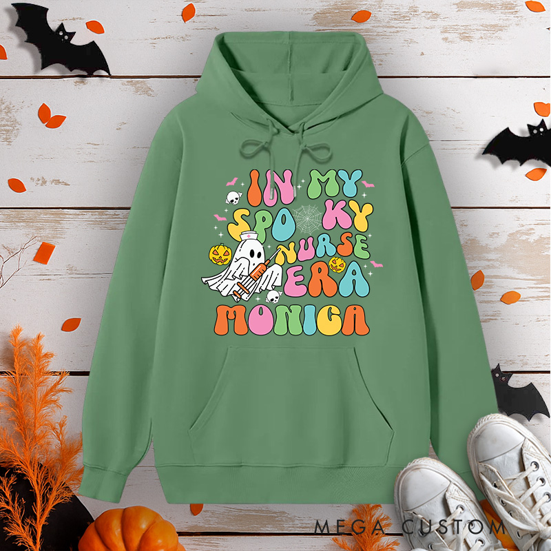 Personalized Hoodies for Nurse Customized In My Spooky Nurse Era Design Hoodies Halloween Nurse Hoodie