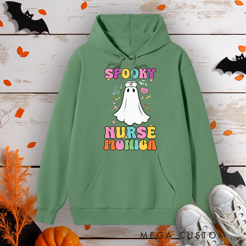 Personalized Hoodies for Nurse Customized Spooky Nurse Design Hoodies Halloween Nurse Hoodie