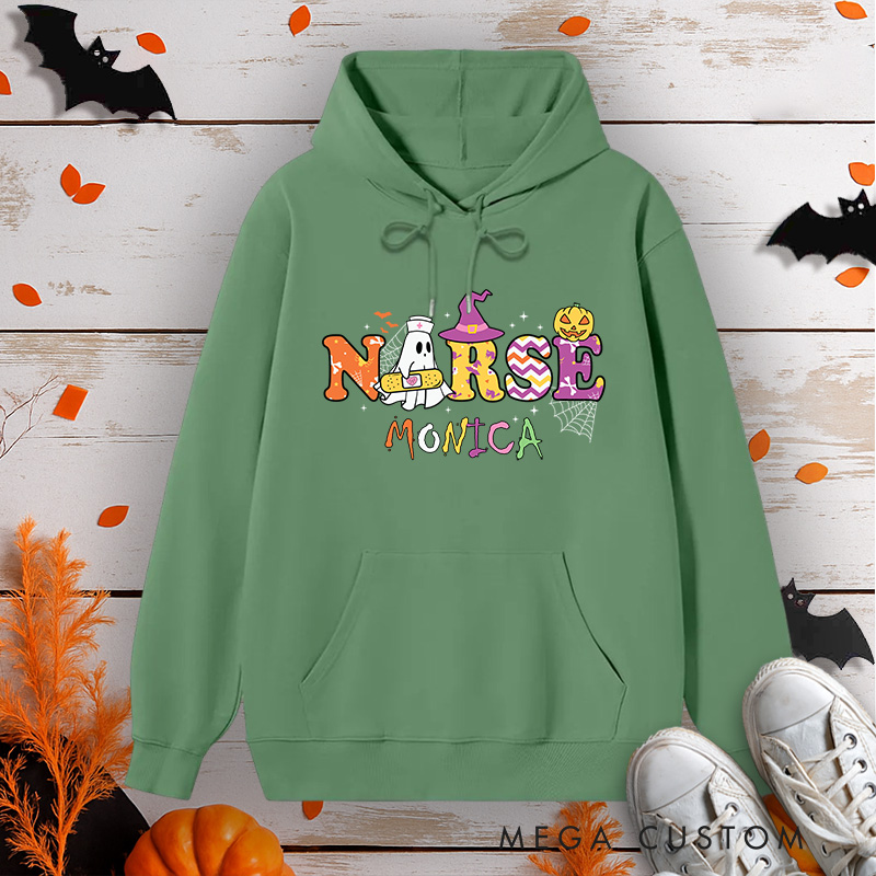Personalized Hoodies for Nurse Customized Whimsical Nurse Design Hoodies Halloween Nurse Hoodie