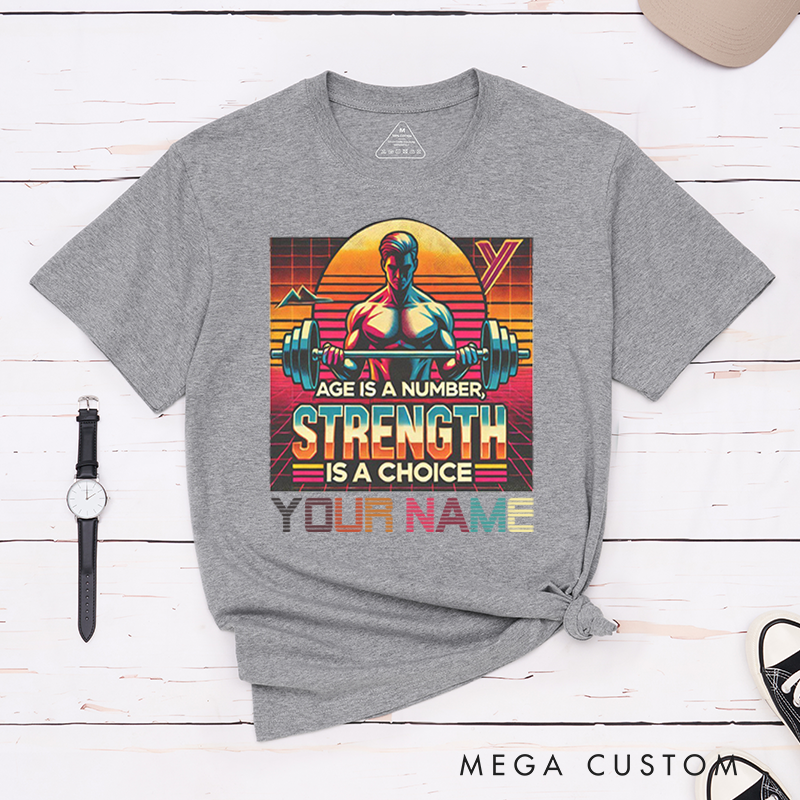 Personalized Gym T-Shirt with a Bold Retro-Style Weightlifting Graphic for Fitness Enthusiasts Bodybuilders and Gym Lovers