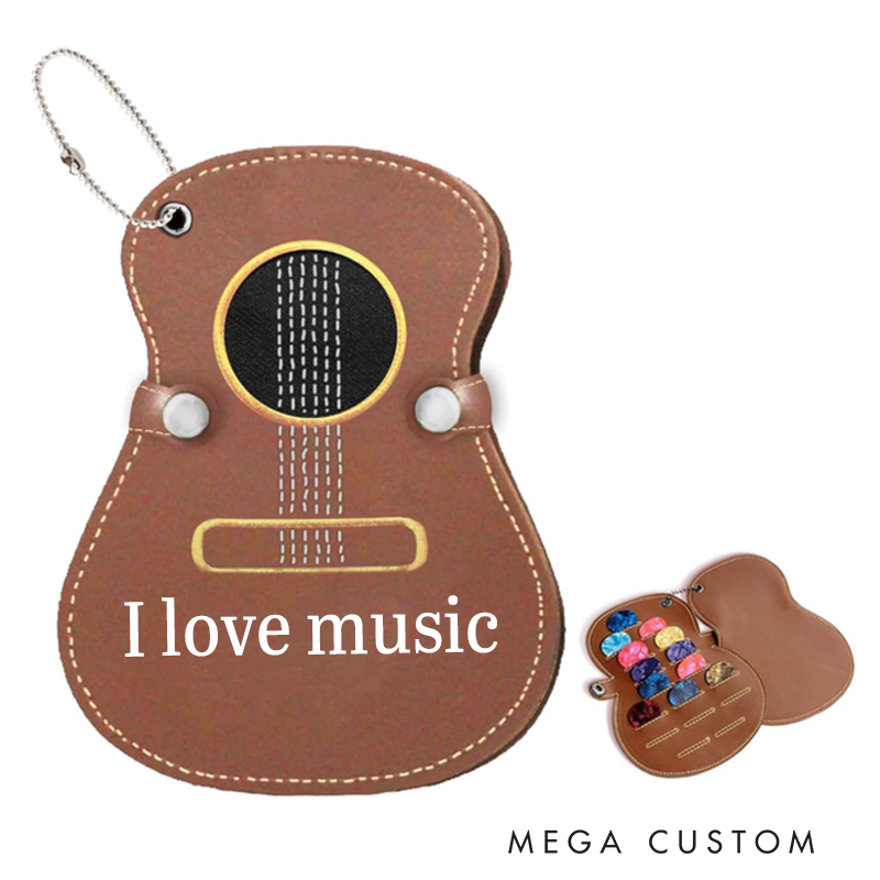 Personalized Guitar Pick Holder Custom Guitar Pick Leather Case Leather Guitar Pick Holder Guitar Pick Sleeve Case Pick Holder Bag