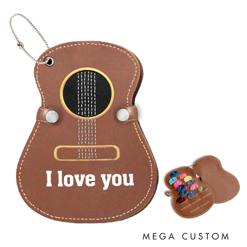 Personalized Guitar Pick Bag Perfect Gift for Guitar Player Custom PU Leather Guitar Bag Music Lover Gift Guitar Picks Holder
