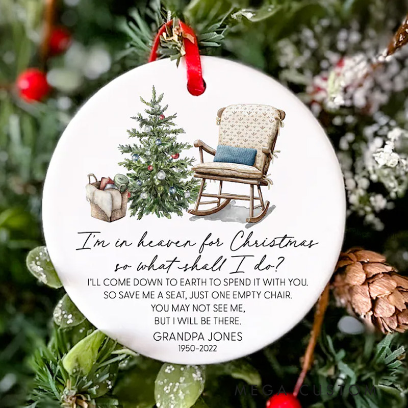 Personalized Christmas in Heaven Memorial Ornament Lost But Never Forgotten in Loving Memory of Loss of a Loved One Angels in Heaven Remembrance Gift