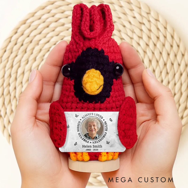 Personalized Photo Memorial Always Loved Never Forgotten Custom Doll Crochet With Custom Card Remembrance Gifts