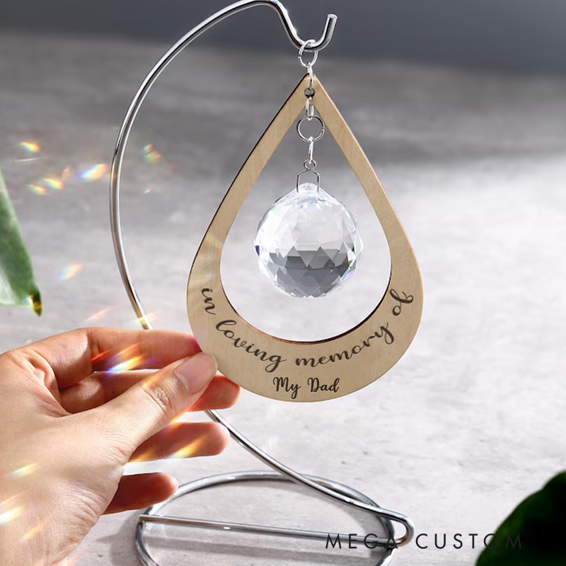 Personalized Memorial Suncatcher Crystal Suncatcher Sympathy Memorial Gift for Loss of Father