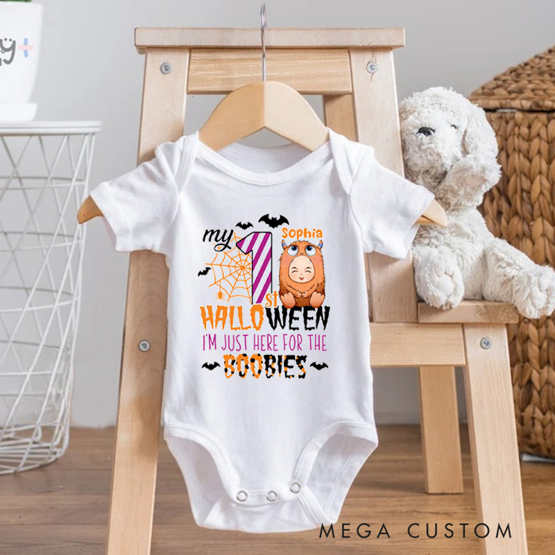 Personalized First Halloween Celebration with Cute and Playful Ghostly Charm for Babies Baby bodysuit