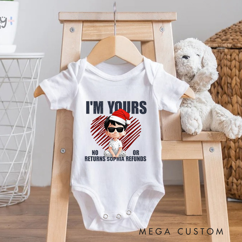 Personalized Adorable Holiday Humor with Playful Baby Ownership Statement for Festive Occasions Baby bodysuit