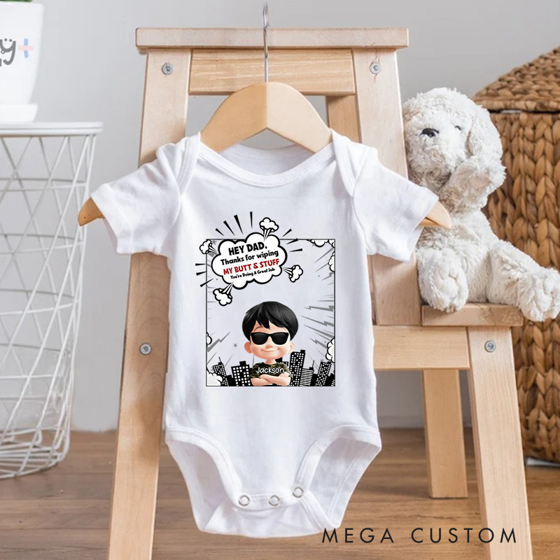 Personalized Quirky Baby Humor with Cool Character and Fun Illustration Theme Baby bodysuit