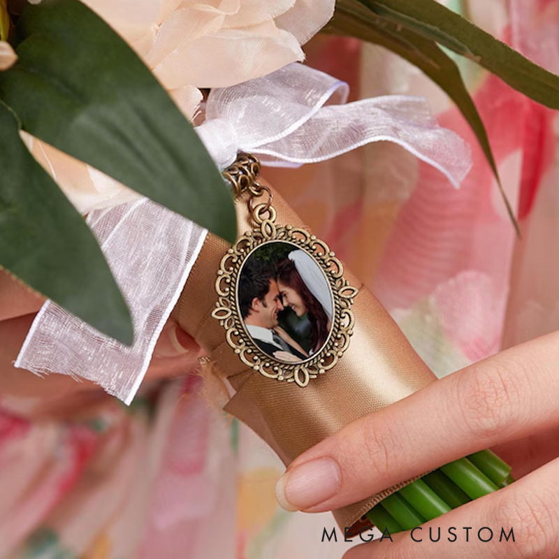 Personalized Bouquet Photo Charm Wedding Bouquet Charm with Photo Bridal Bouquet Photo Charm Wedding Memorial Gift Bride Keepsake