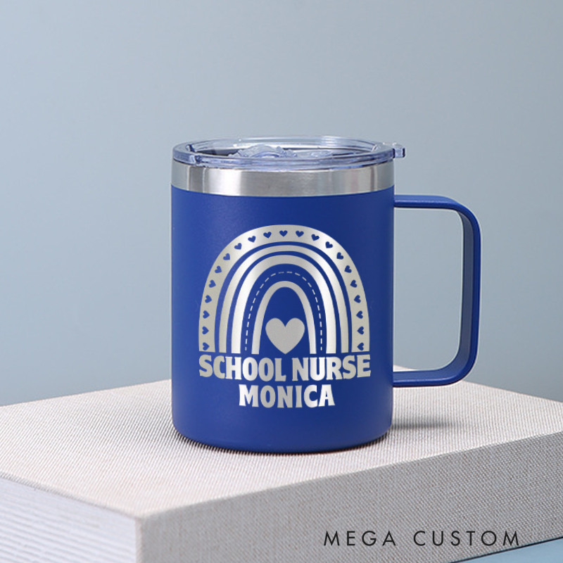Personalized Laser Engraved Coffee Mug Custom Educated School Nurse Design Coffee Mugs Insulated Stainless Steel Mugs