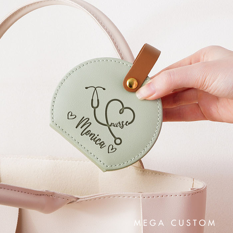 Personalized Leather Jewelry Box Engraved I Love Nursing Design Nurse Jewelry Travel Case Custom Jewelry Organizer Gift