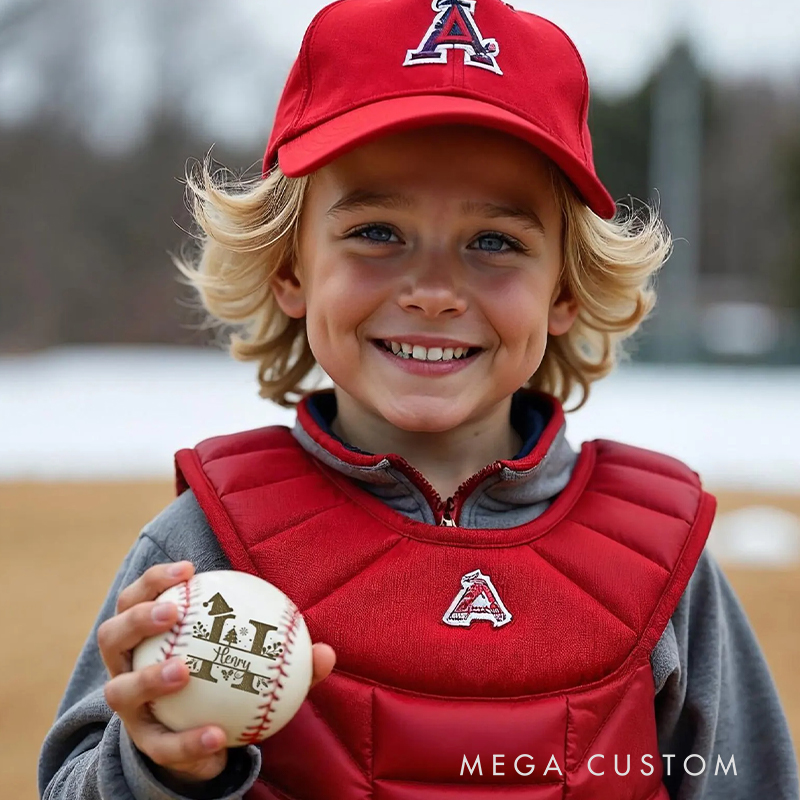Personalized Christmas Baseball with Custom Name and Festive Design  