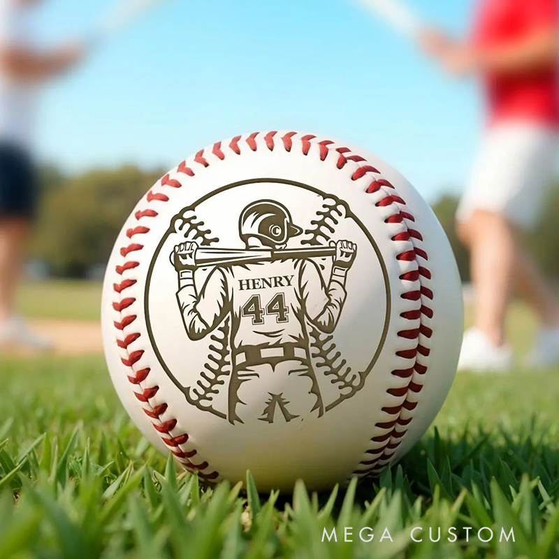 Personalized Baseball with Custom Player Back Design and Name