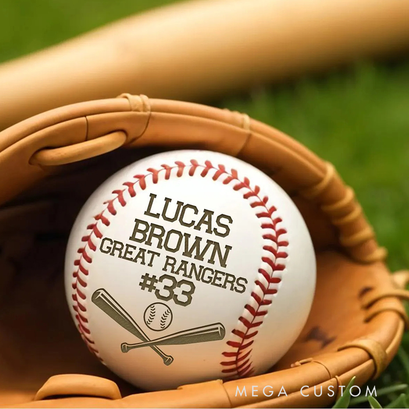 Personalized Custom Baseball Featuring Player Name Team and Number  