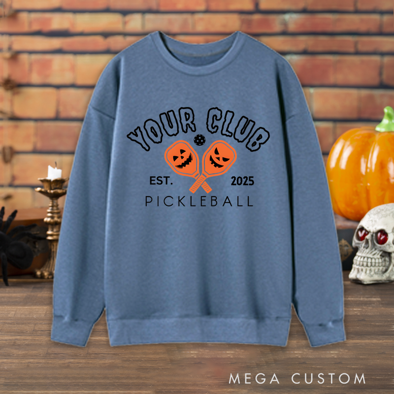 Personalized Halloween Pickleball Club Sweatshirt with Custom Club Name and Year Design