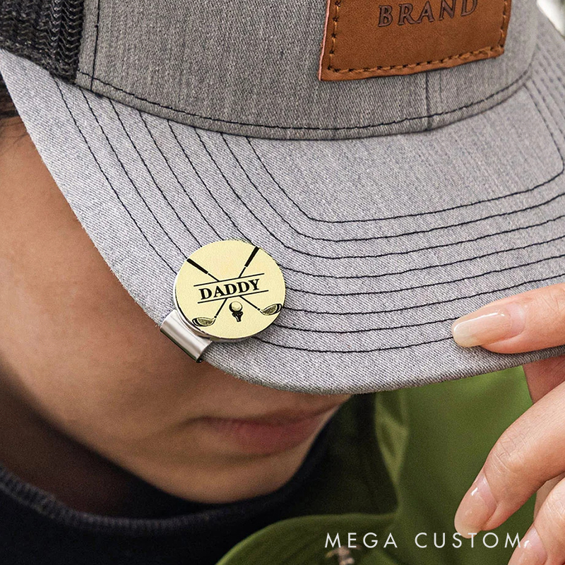 Personalized Golf Ball Marker Magnetic Hat Clip with Name 