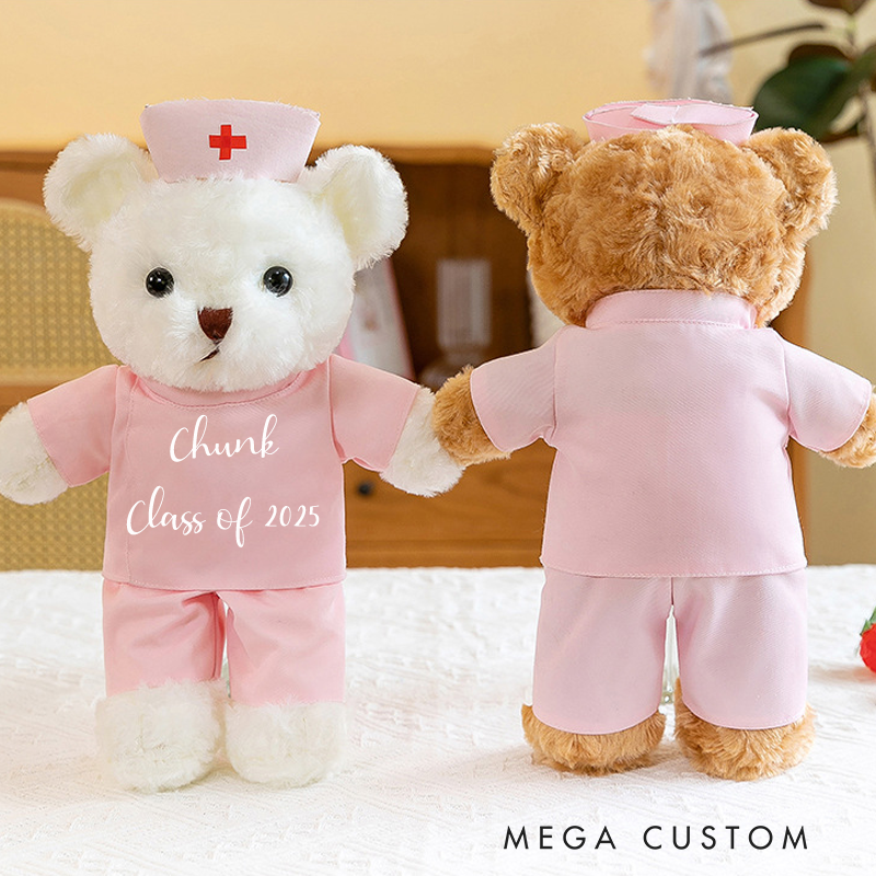 Personalized Nurse Graduation Bear Custom Nurse Teddy Bear Graduation Bear Graduation Keepsake Gift for Doctor and Nurses