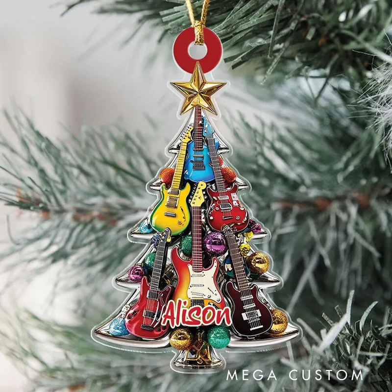 Personalized Electric Guitar Christmas Ornament Electric Guitarist Guitar Lover Gifts Guitar Ornament